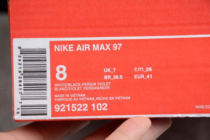 nike air max 97 white black persian violet (gs) 921522-102