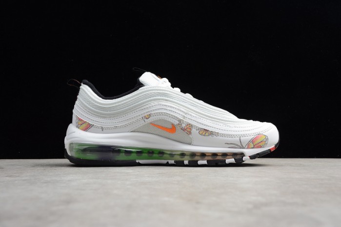 nike air max 97 white-orange flower 921733-101
