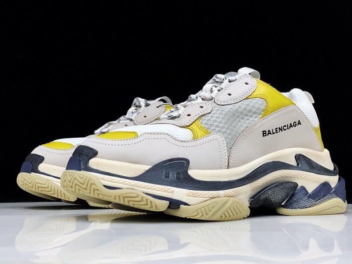 balen triple s trainers clear sole grey yellow white 541624 w09oh 1008