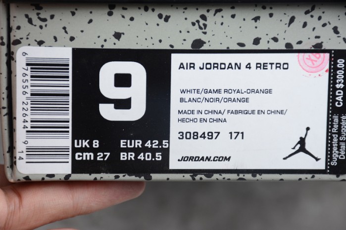 air jordan 4 white/bright crimson-royal blue 308497-171