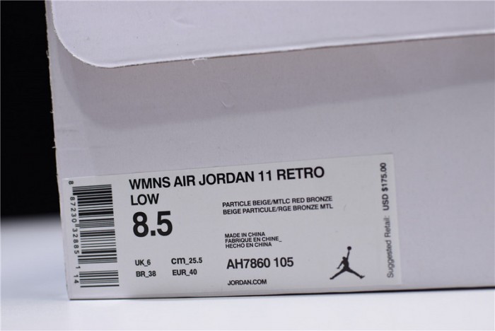 jordan 11 retro low rose gold (w) - ah7860-105