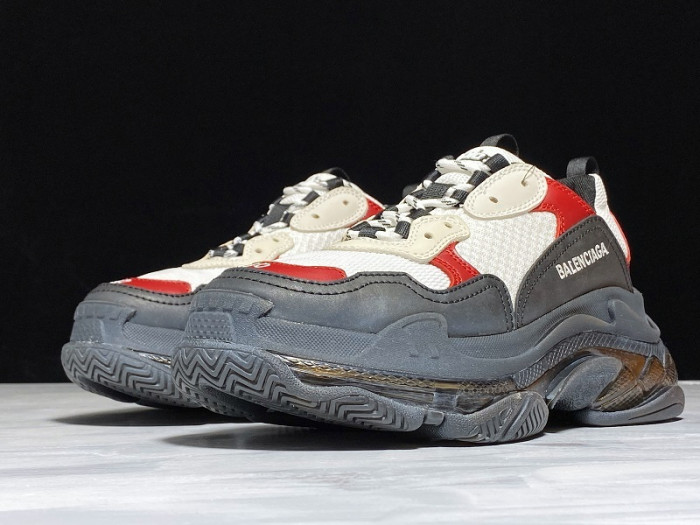 balen triple s trainers clear sole black /brown/ red 541624 w09o1 9000