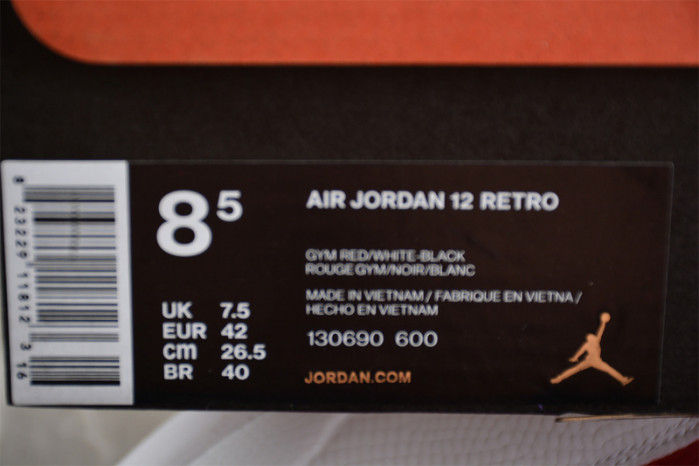 Jordan 12 Retro Gym Red 130690-600