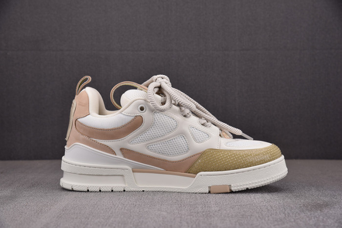 l&v skate sneaker beige white