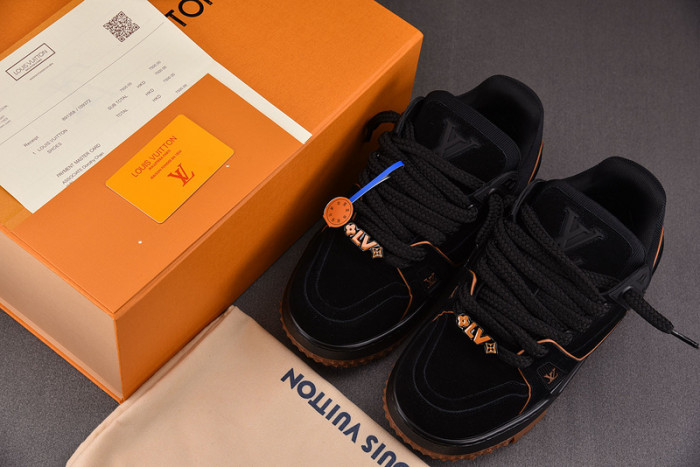 l&v trainer maxi black brown suede