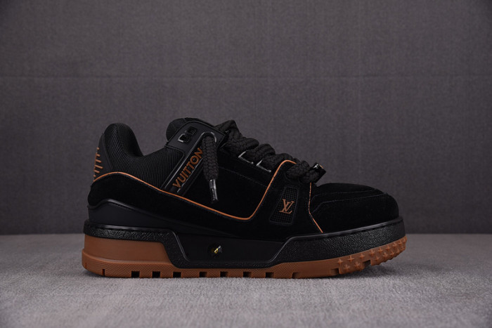 l&v trainer maxi black brown suede