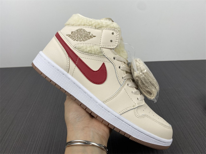 jordan 1 mid fleece pearl white do2207-264