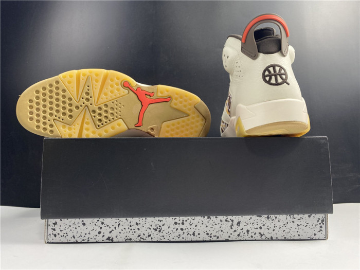 air jordan 6 retro quai54 sail brown (2020) cz4152-100