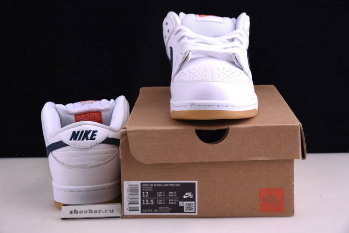 nike sb dunk low orange label white navy cz2249-100