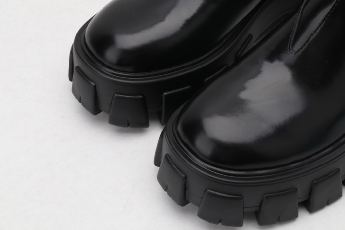 prad monolith brushed leather chelsea boots