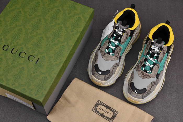 G*u*i x balen the hacker project triple s beige green yellow 981067 umo20 9766