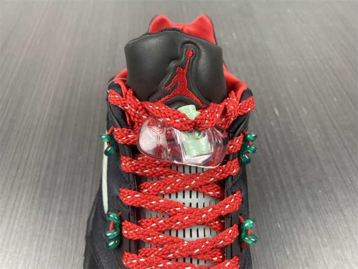 clot x air jordan 5 low black green red dm4640-036