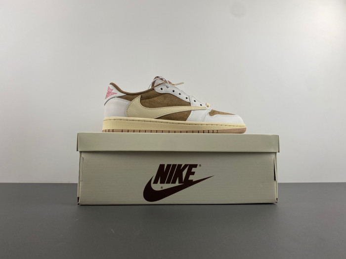 travis scott x air jordan 1 low og sail shy pink dm7866-106