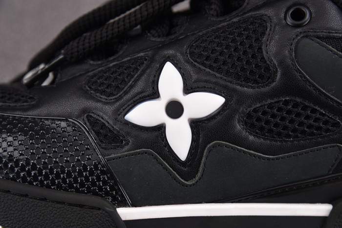 l&v skate sneaker black white