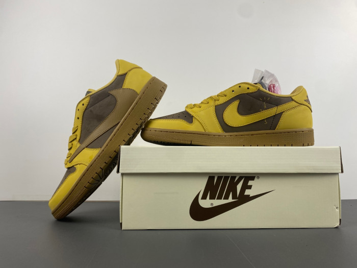 travis scott x air jordan yellow brown dm7866-665