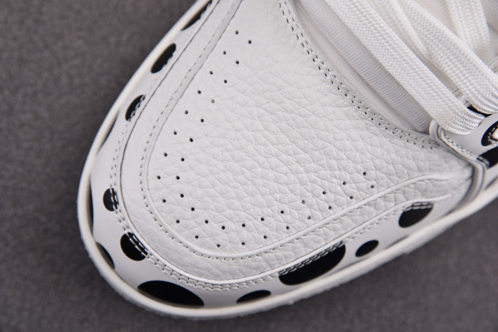 l&v x yayoi kusama trainer white black