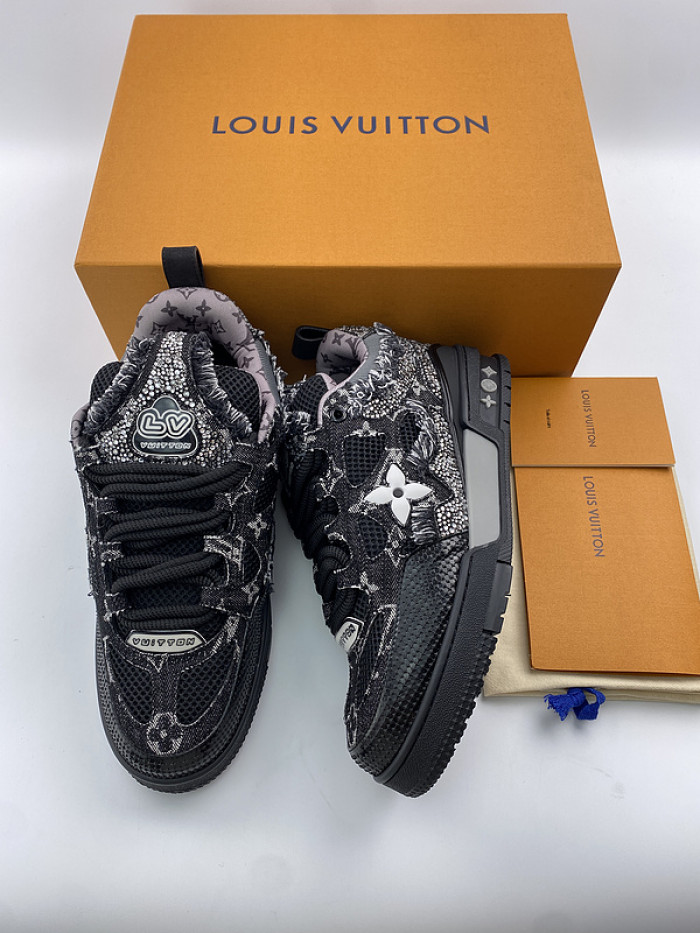 l&v skate sneaker black swarovski monogran